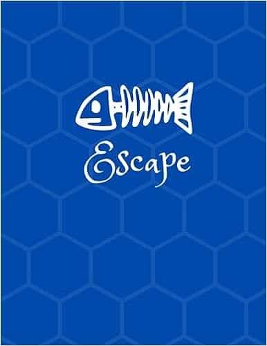 Lined Notebook with Escape themed logo in blue cover